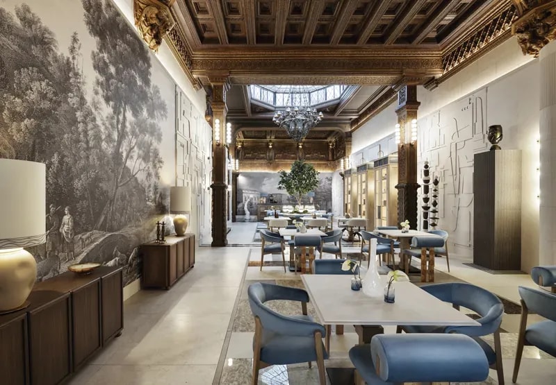 Restaurante The Silent Chapel en Casa Decor 2026, con paneles acústicos Ideaflow Double PET